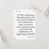 Ecclesiastes 3:11 KJV聖書の聖句の挨拶 カード (正面/裏面インサイチュ)