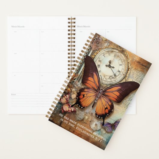 Ecclesiastes 3:11 Planner Butterfly Clock  プランナー手帳 (ディスプレー)