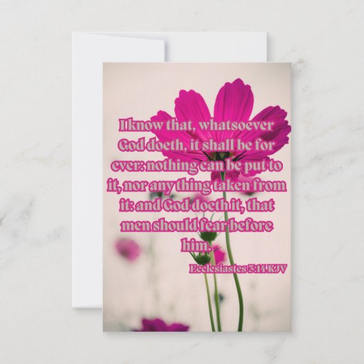 Ecclesiastes 3:14 KJVバイブル聖句Pic Greeting カード (正面)