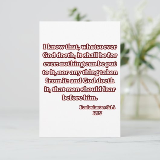 Ecclesiastes 3:14 KJV聖書の聖句の挨拶 カード (スタンド正面)