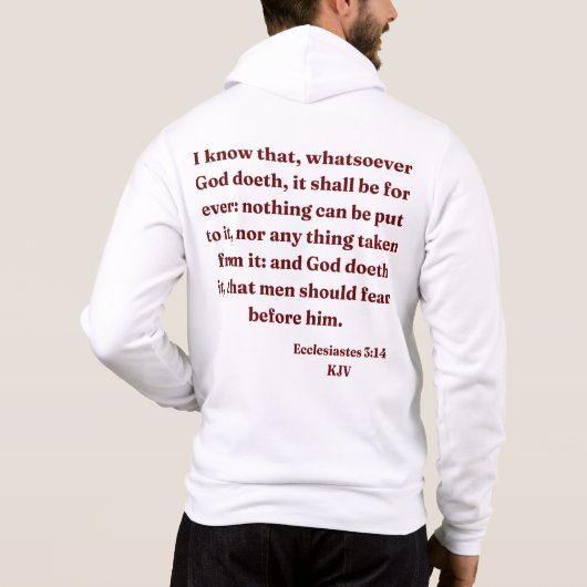 Ecclesiastes 3:14 KJV Bible Verse Men's Full-Zip パーカ (裏面)