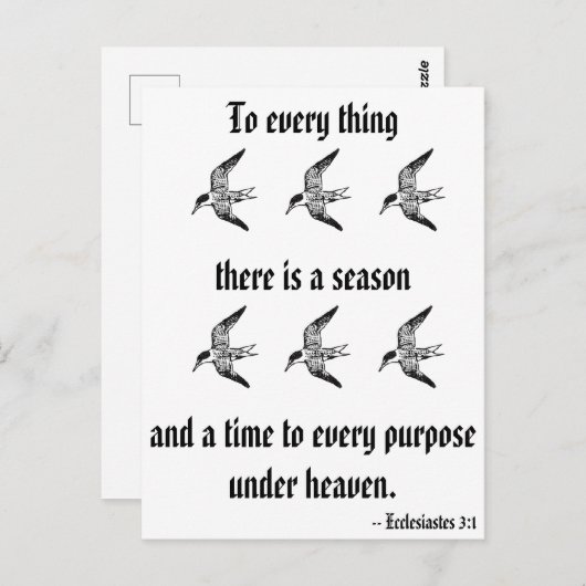 Ecclesiastes 3:1 ポストカード (正面/裏面)