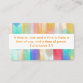 Ecclesiastes 3:8 KJV Bible Verse Rainbow 名刺 (正面)