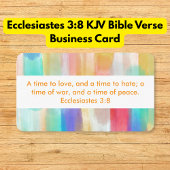 Ecclesiastes 3:8 KJV Bible Verse Rainbow 名刺