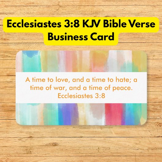 Ecclesiastes 3:8 KJV Bible Verse Rainbow 名刺