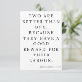 Ecclesiastes 4:9 KJV聖書の聖なる書物、 経典挨拶 カード (スタンド正面)