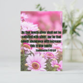 Ecclesiastes 5:10 Bible Verse Pic Flat Greeting カード (スタンド正面)