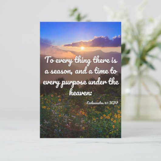 Ecclesiates 3:1 KJV Bible Verse Pic Flat Greeting カード (スタンド正面)