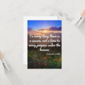 Ecclesiates 3:1 KJV Bible Verse Pic Flat Greeting カード (正面/裏面インサイチュ)