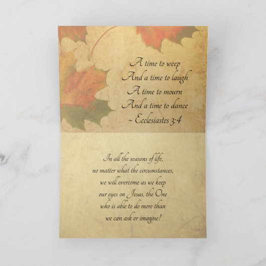 Ecclesiates 3:1 To a where a Sieson カード (内部)