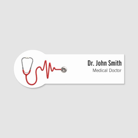 ECG波聴診器EKGハートビートラインメディカル 名札 (正面)