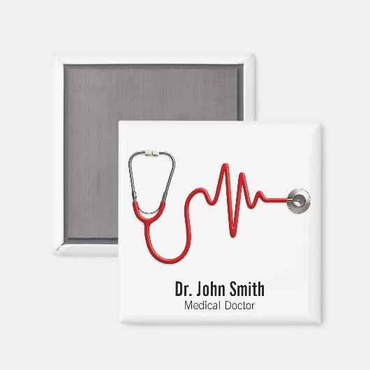 ECG波EKGハートビートライン医療聴診器 マグネット (正面/裏面)