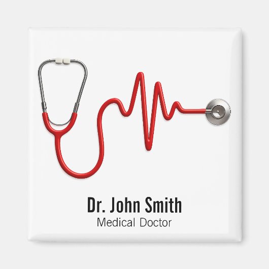 ECG波EKGハートビートライン医療聴診器 マグネット (正面)