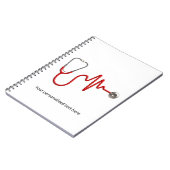 ECG波EKGハートビートライン聴診器 ノートブック (左側)