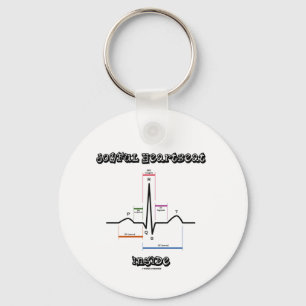 ECG EKGの心電図の中の嬉しい心拍 キーホルダー