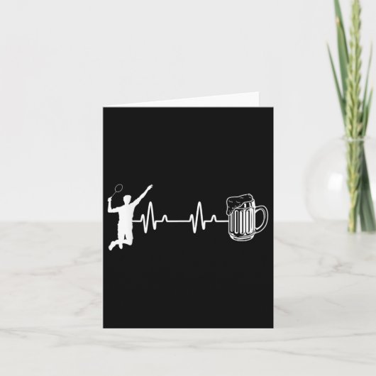Ecg Heartbeat Badminton Player Shuttle Sports Smas カード (正面)