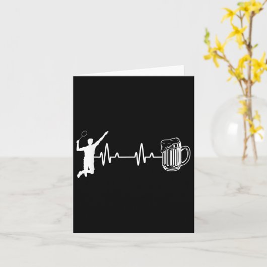 Ecg Heartbeat Badminton Player Shuttle Sports Smas カード (黄色い花)