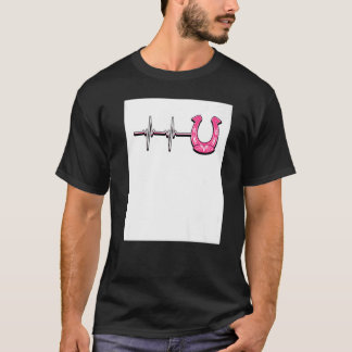 Ecg Heartbeat Graphic Horse Lover Equestrian Rider Tシャツ