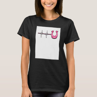 Ecg Heartbeat Graphic Horse Lover Equestrian Rider Tシャツ