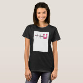 Ecg Heartbeat Graphic Horse Lover Equestrian Rider Tシャツ (正面フル)