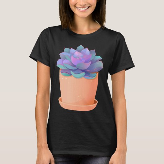 Echeveria Perle von Nurnberg Succulent Plan Women Tシャツ (正面)