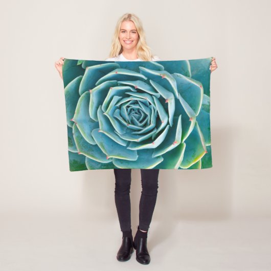 Echeveria Rosette, Secret Garden of Marrakech フリースブランケット (インサイチュ)