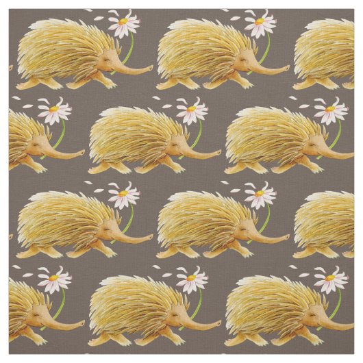 Echidna水色whimsyパターン子供部屋布 ファブリック (見本)