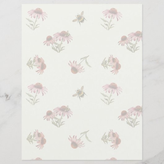 Echinacea Coneflowers Pattern Binder paper (裏面)