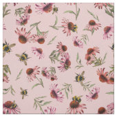 Echinacea Coneflowers Pink Seamless pattern ファブリック (見本)