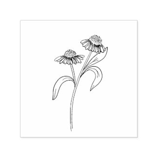 Echinacea Rubber Stamp セルフインキングスタンプ