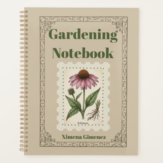 Echinacea Vintage Botanical Gardening Journal プランナー手帳 (正面)