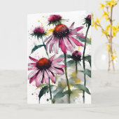 Echinacea - Watercolor flowers カード (黄色い花)