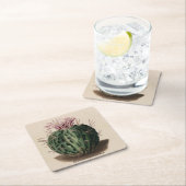 Echinocactusのpentacanthusのサボテンのコースター スクエアペーパーコースター (インサイチュ)