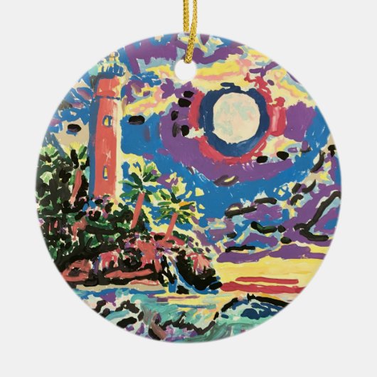 ECHOライトハウスアンドロゴオーナメント セラミックオーナメント (正面)