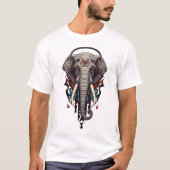 Echo of Giants – Abstract Elephant in Sound Tシャツ (正面)