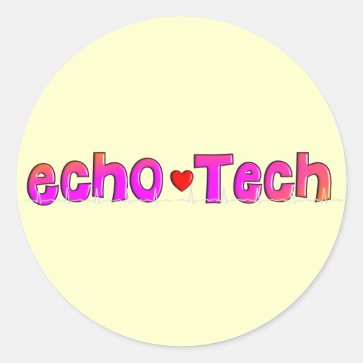 Echo Tech (Cardiac Echo Tech)ギフト ラウンドシール (正面)
