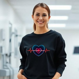 Echo Tech | Heartbeat | Heart with EKG スウェットシャツ