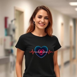 Echo Tech | Heartbeat | Heart with EKG Tシャツ