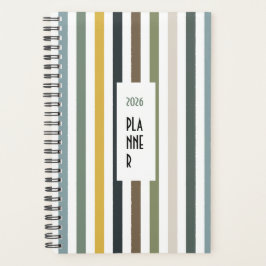 Echo Trails 2026 Planner – Blue/Green Hues Stripes プランナー手帳