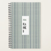 Echo Trails 2026 Planner – Matcha Green Stripes プランナー手帳 (正面)