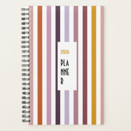 Echo Trails 2026 Planner – Pink Hues Stripes プランナー手帳