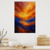 Echoes Beneath Flame Abstract ポスター (キッチン)