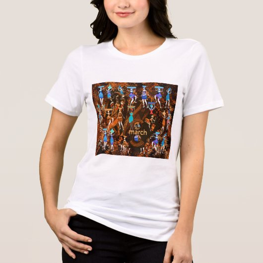  Echoes of Empowerment: March 8th T-Shirts & Tops トライブレンドＴシャツ (正面)