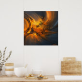 Echoes of Flame Abstract ポスター (キッチン)