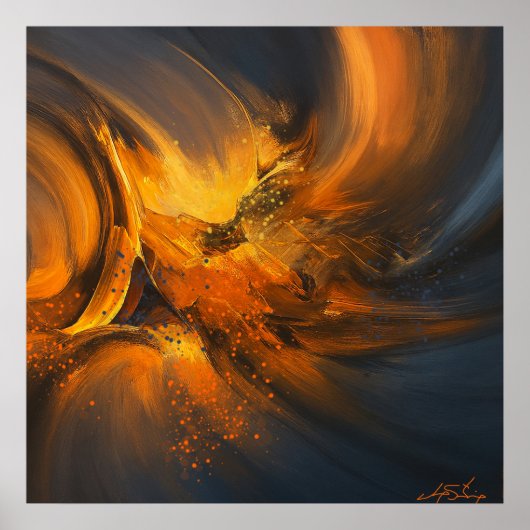 Echoes of Flame Abstract ポスター (正面)