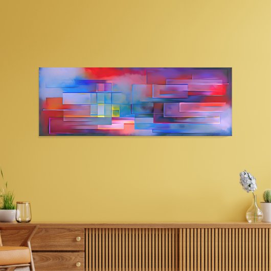 "Echoes of Geometry" Contemporary Abstract Art     キャンバスプリント (インサイチュ (リビング))