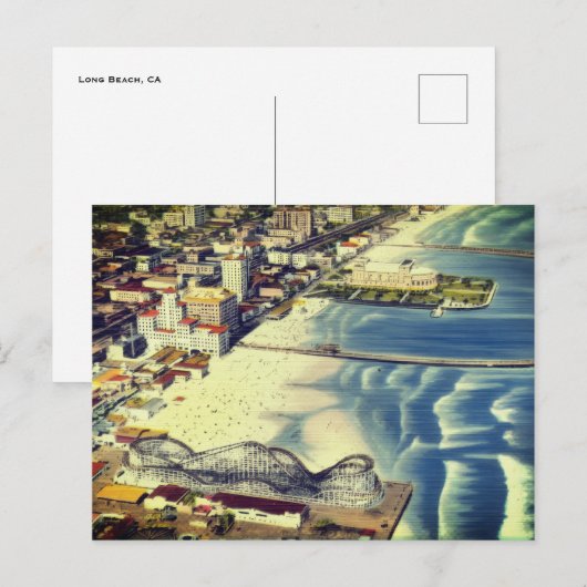 Echoes of Long Beach (Classic Coastal California) ポストカード (正面/裏面)
