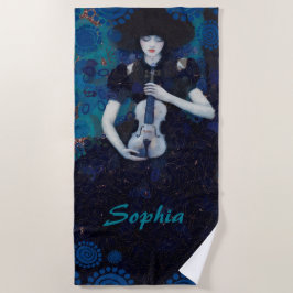 Echoes of Silence: A Violin’s Song of Healing ビーチタオル