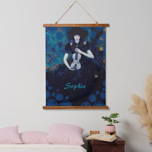 Echoes of Silence: A Violin’s Song of Healing 吊り下げ型タペストリー (寝室)