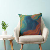 Echoes of Thought Emotional Abstract Waves クッション (椅子)